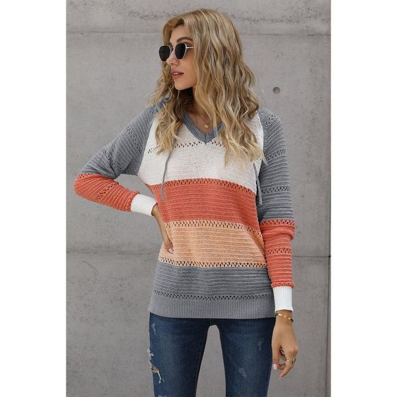Azura Exchange  Gray Beach Bonfire Knitted Hoodie - Picture 12 of 15